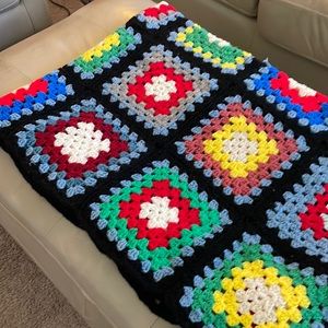 Vintage granny square afghan